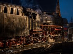 BR 41 018 auf der Segmentdrehscheibe