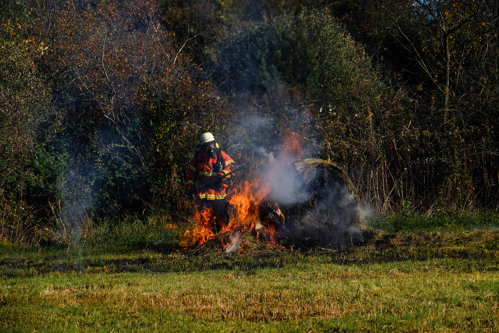 Brand im Ried-Römerziel am 14.10.2018