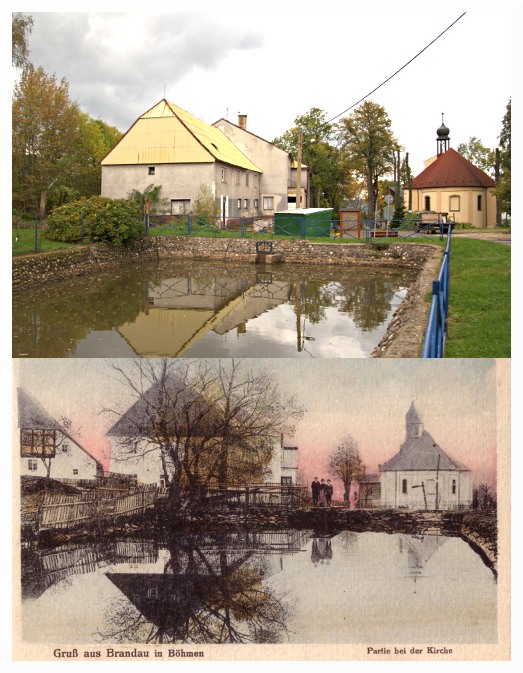 Brandau im Erzgebirge ca 1915 und Heute