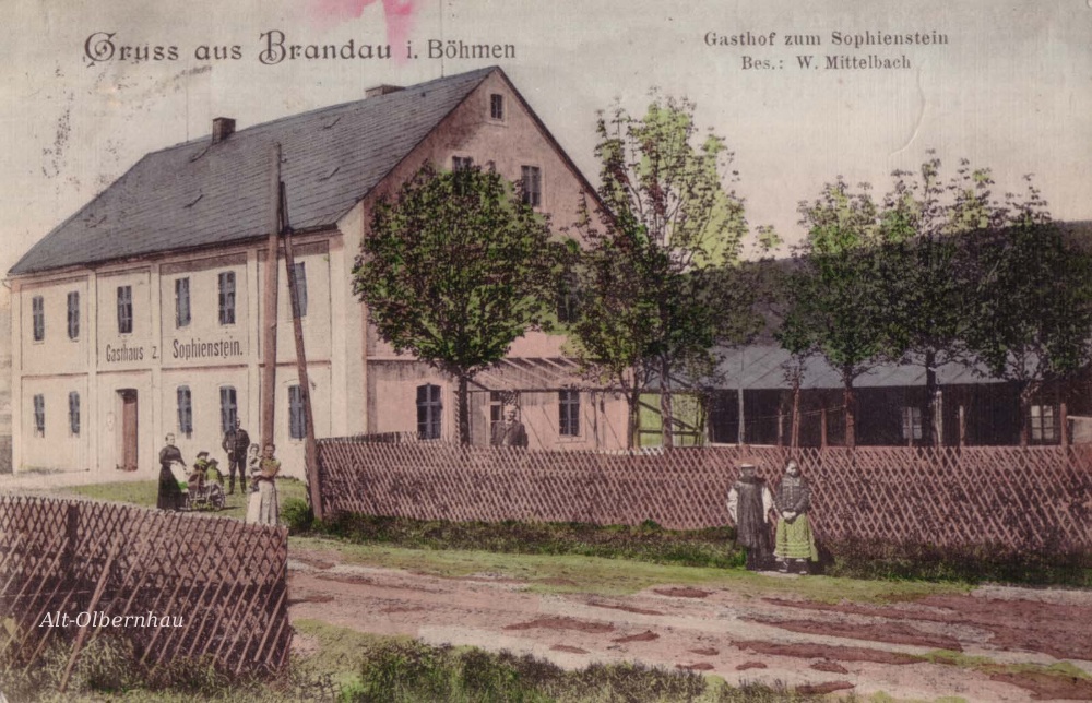 Brandau in Böhmen - Gasthaus zum Sophienstein um 1905