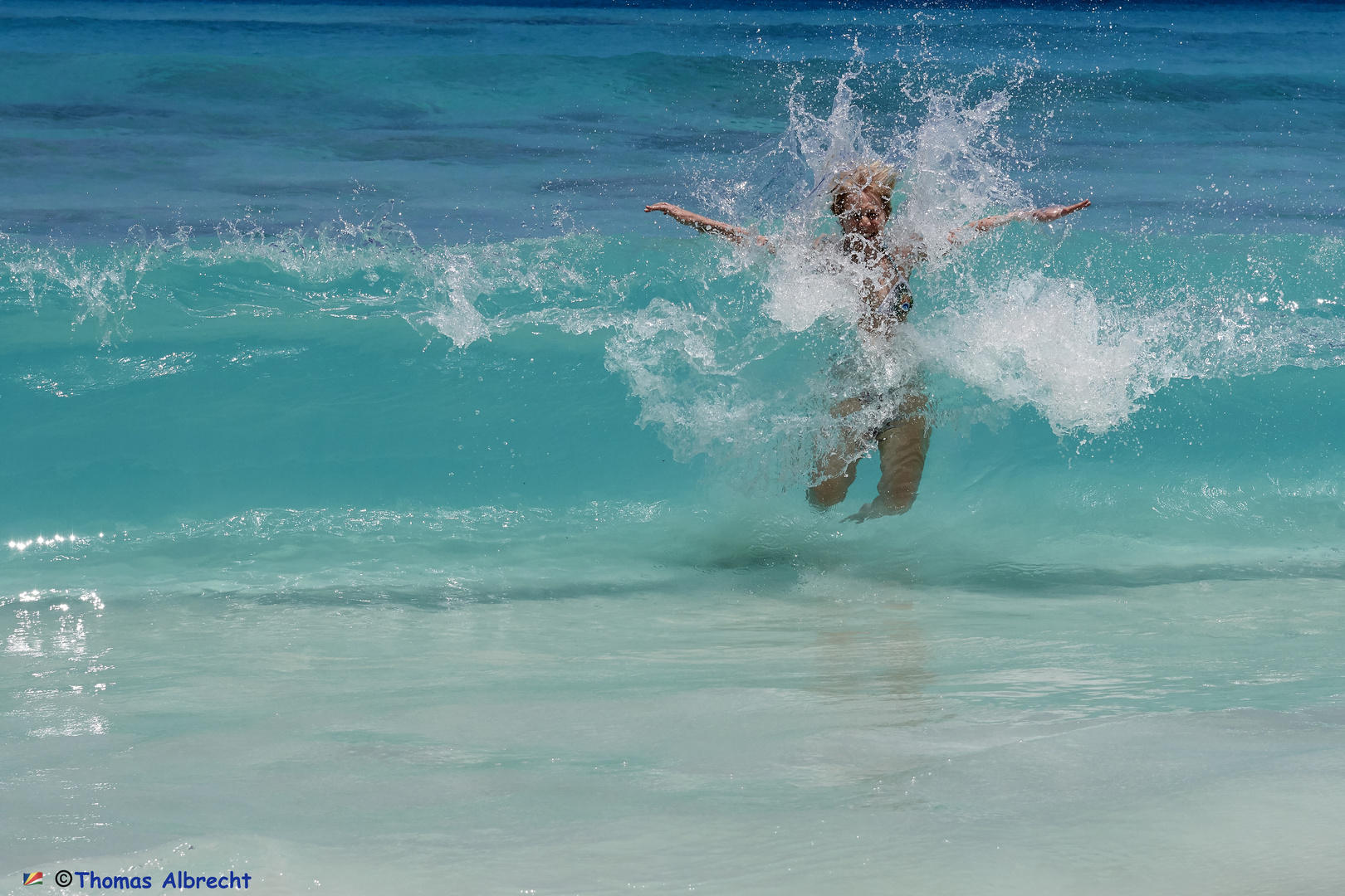 Brandung auf La Digue