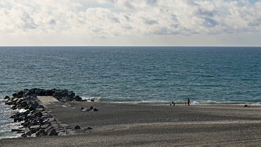 Brandungsangeln vor den Bovbjerg-Klippen (Midtjylland, DK)