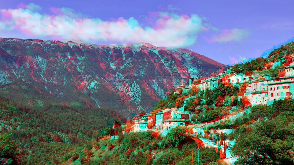 Brantes am Mont Ventoux - GIF-Bilderschau Rot/Cyan-Anaglyphe