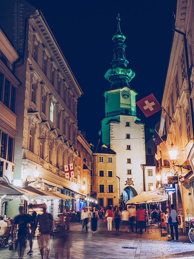 Bratislava - Michaelertor bei Nacht