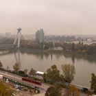 Bratislava - View from Bratislavsky Hrad on Donau River & Most SNP - 01