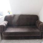 braunes Cord-Sofa