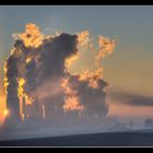 Braunkohlekraftwerk Niederaußem bei Sonnenaufgang