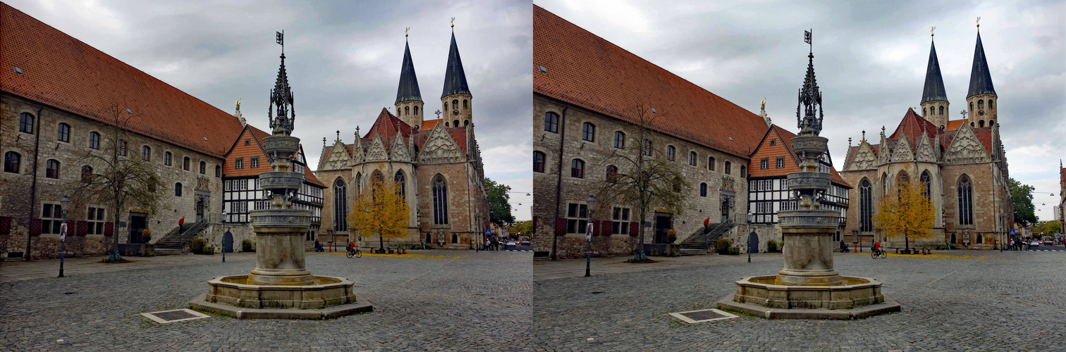 Braunschweig Altstadtmarkt ( 3D X-view Kreuzblick stereo) 