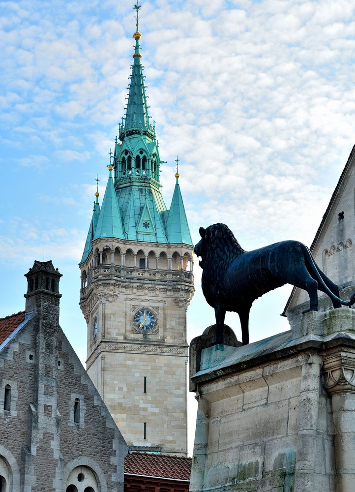 Braunschweig; Burgplatz mit Löwe