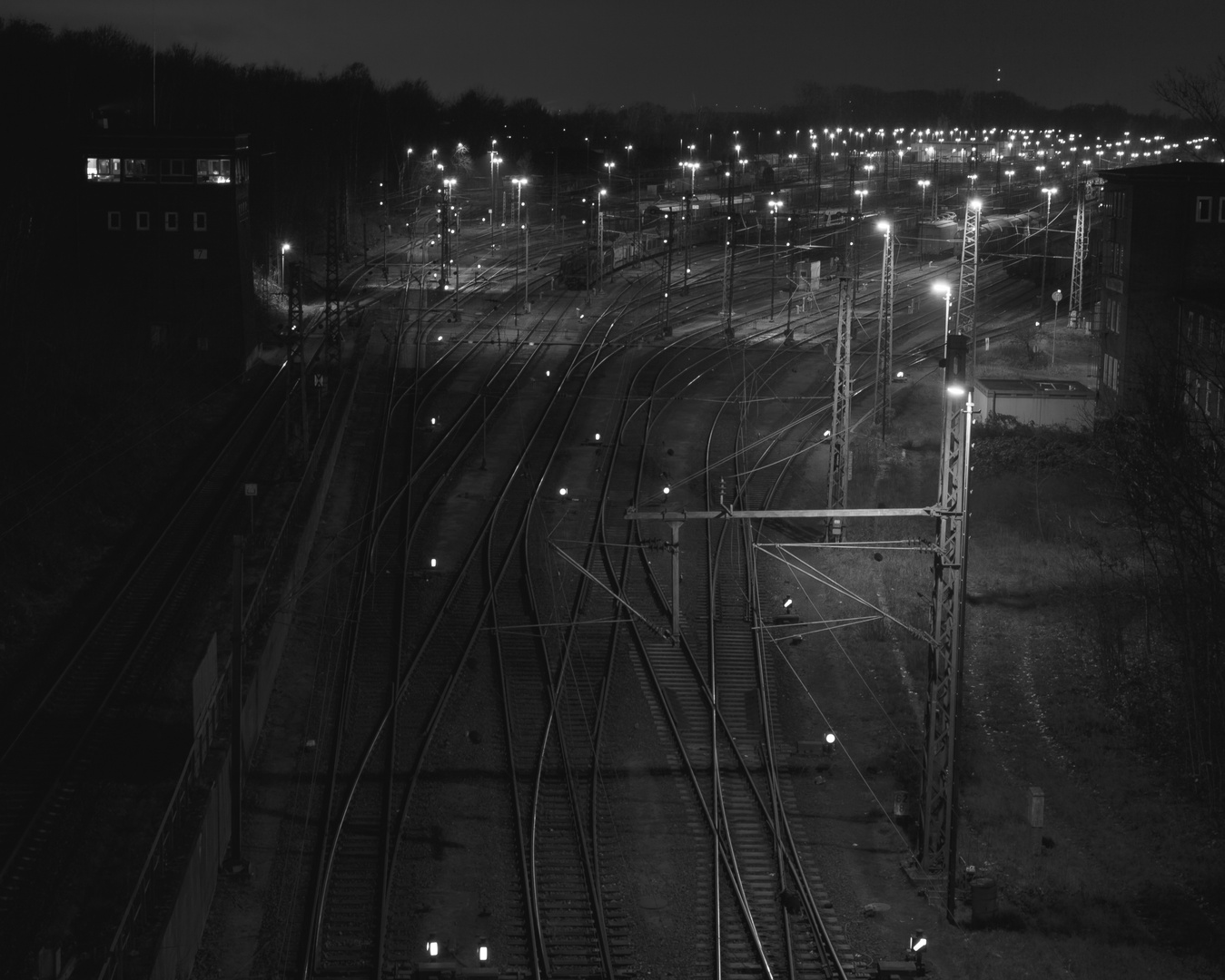 Braunschweig Güterbahnhof bei Nacht SW