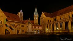 Braunschweiger Burgplatz in der Nacht