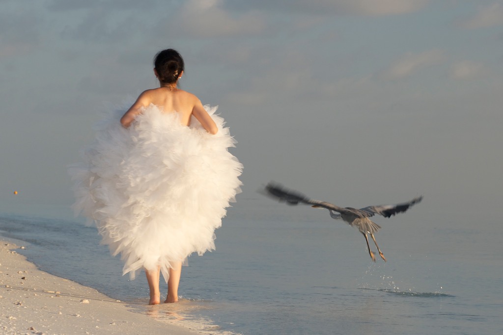 Braut am Strand