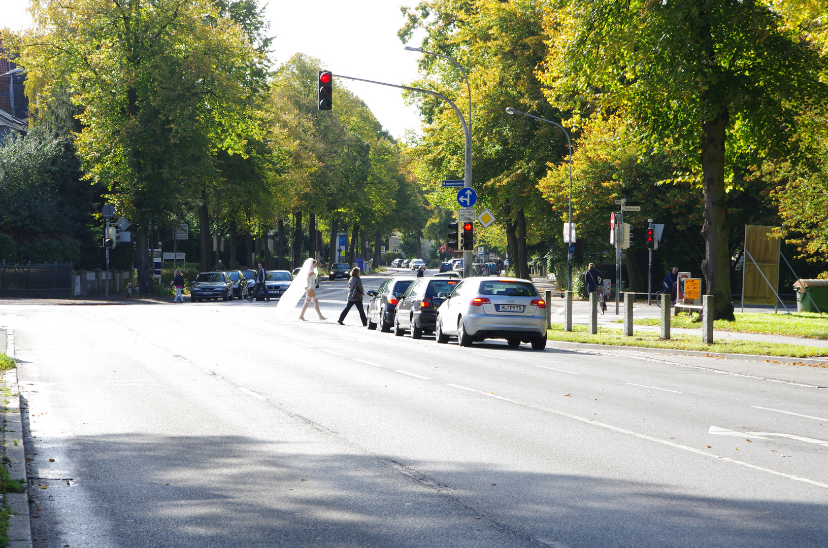 Braut im Stadtverkehr