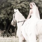 Braut mit Pferd
