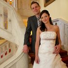 Brautpaar auf der Schloßtreppe