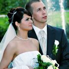 Brautpaar mit Sprungbrunnen