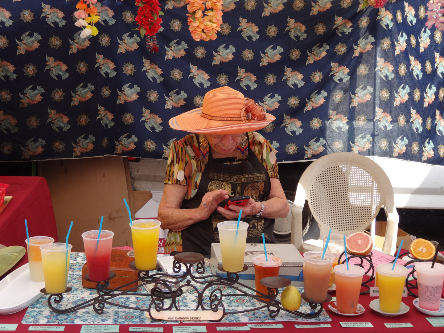 Break, Fruitjuice Lady, Farmers Market, Hawaii, Oahu