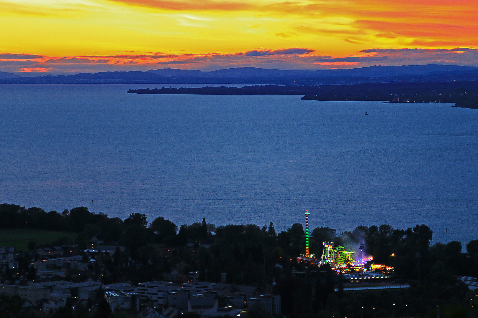 Bregenz Kirmes Sonnenuntergang