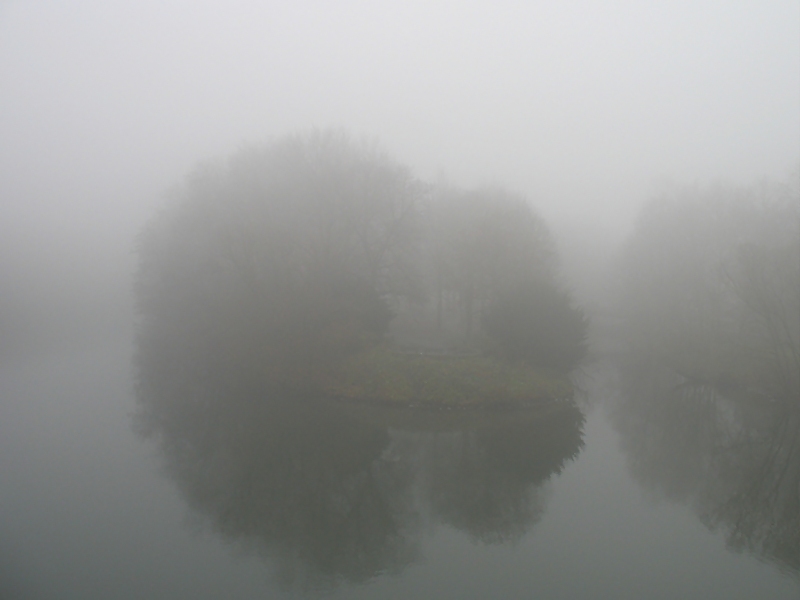 Brehm-Insel im Nebel (Essen-Werden)