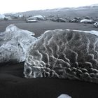 Breiðamerkursandur Eis mit schwarzem Sand
