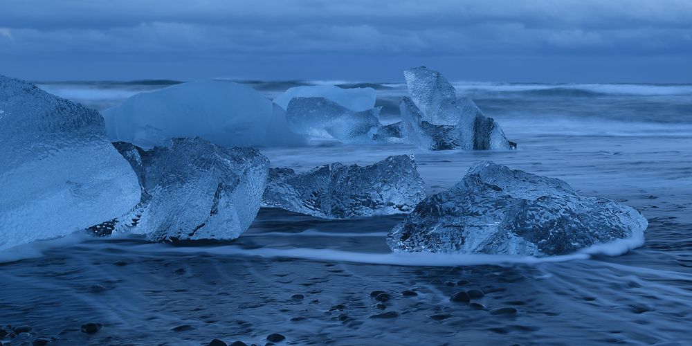 Breiðamerkursandur vor Sonnenaufgang