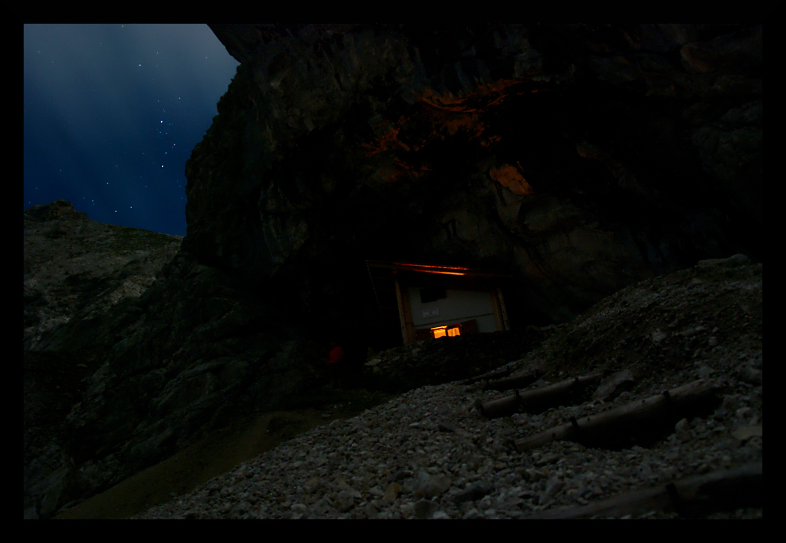Breitenkopfhütte bei Nacht
