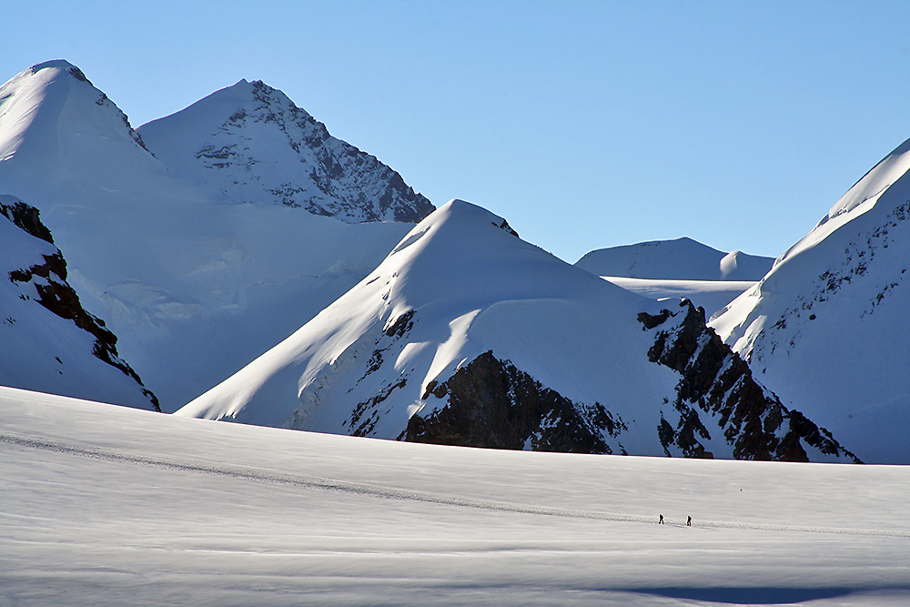 Breithorngletscher im 3800 Meter Bereich und dort bin ich auch schon marschiert...