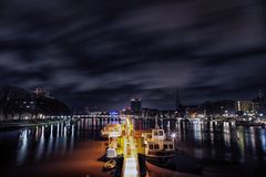 Bremen an der Weser bei Nacht