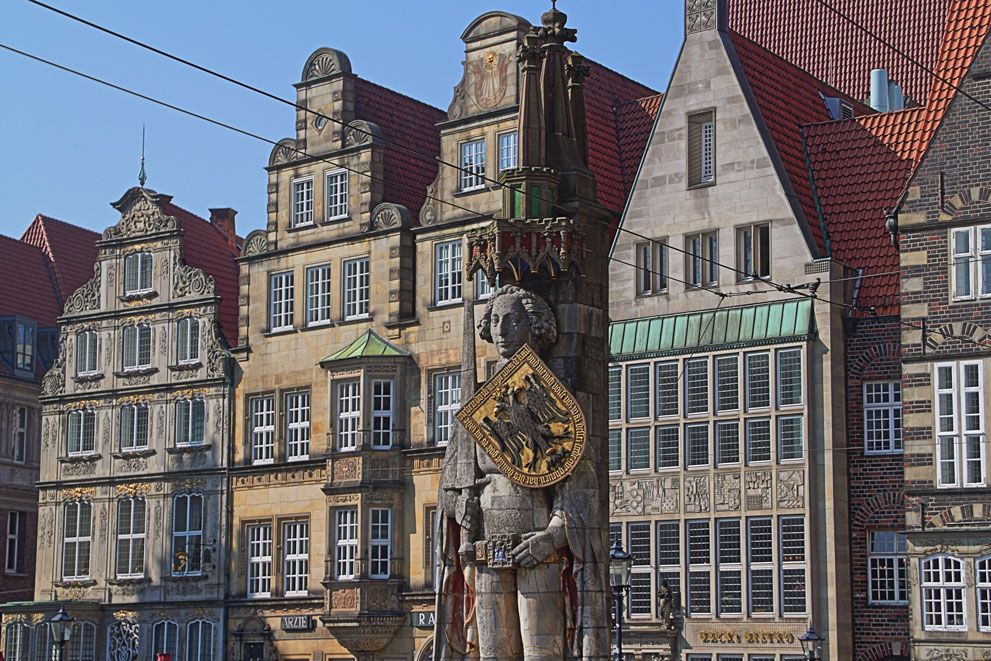 Bremen. Der Roland auf dem Marktplatz in Bremen