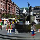 Bremen Domshof Neptunbrunnen Markttag