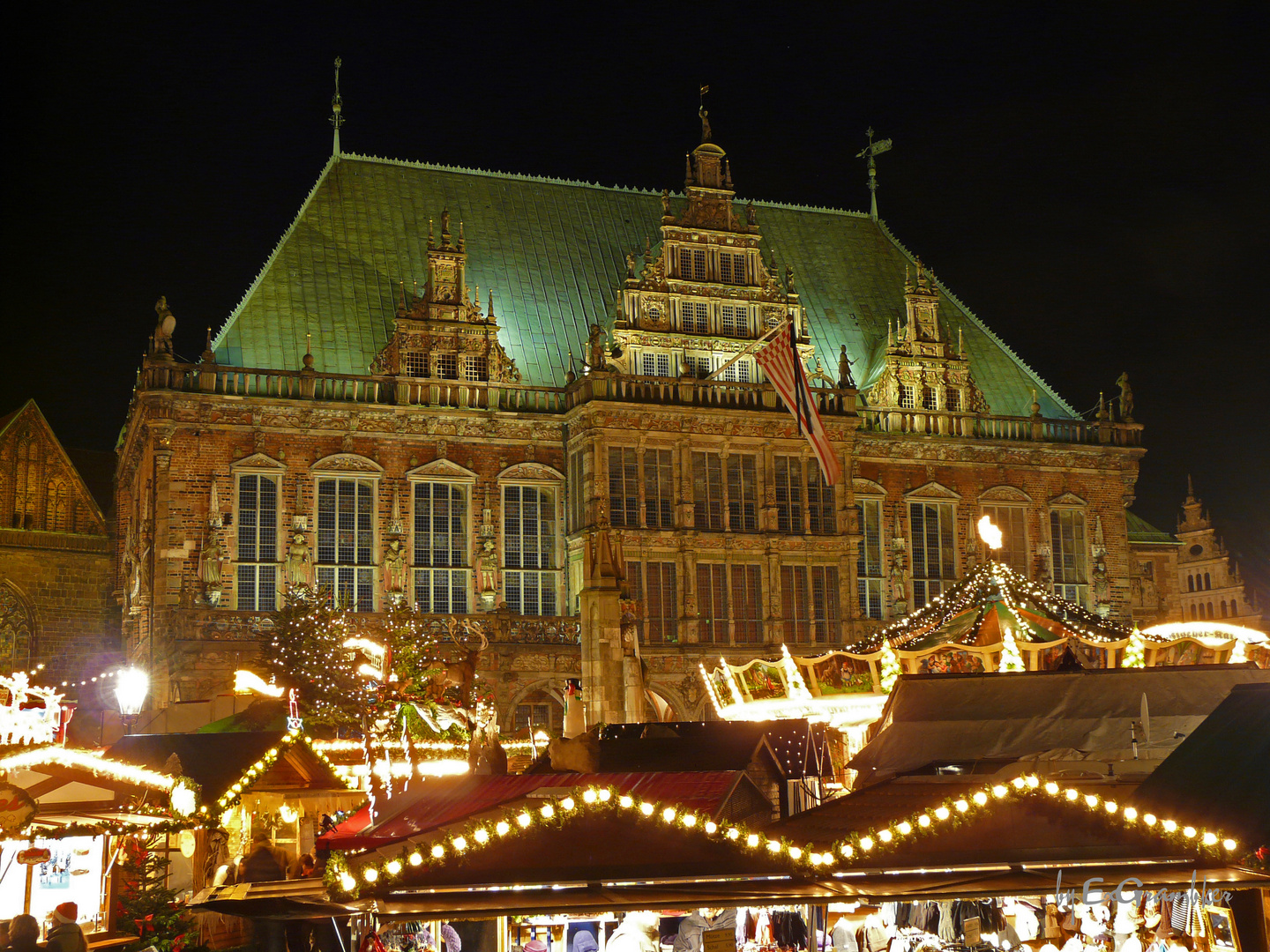 Bremen Rathaus mit Weihnachtsmarkt