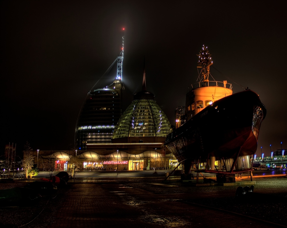 Bremerhaven bei Nacht