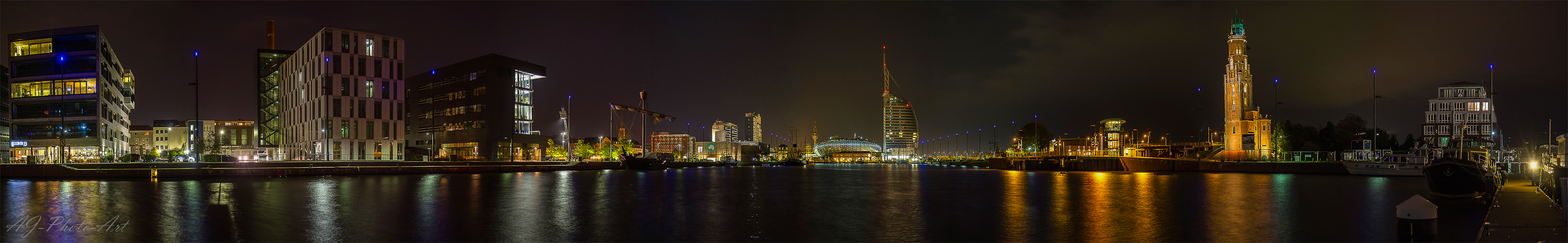 Bremerhaven bei Nacht