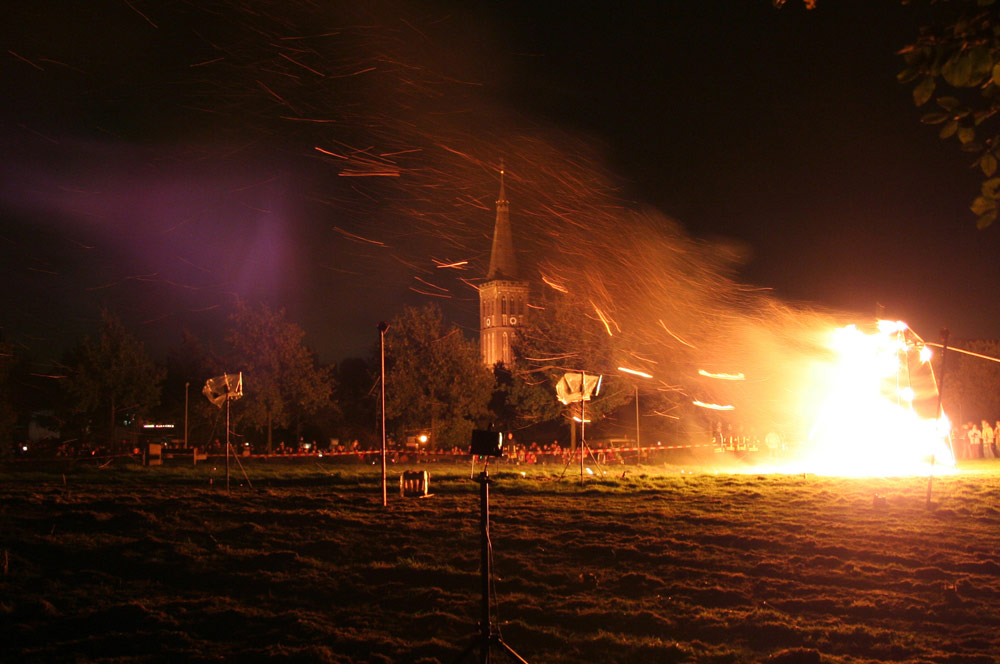 Brennende Mühle in Dülken - St. Martin 2005 by Andreas Bongartz