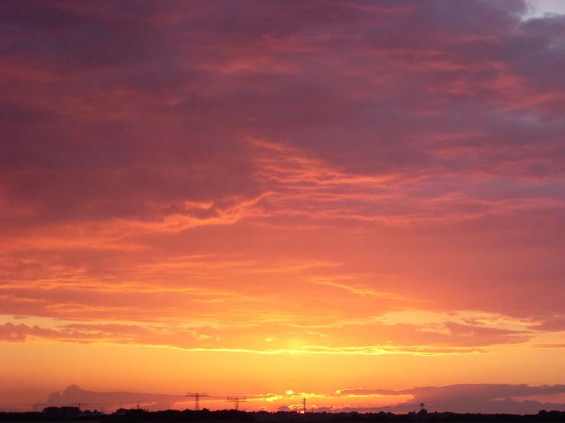 Brennender Himmel über Stralsund