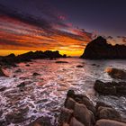 Brennender Himmel über Sugarloaf Rock