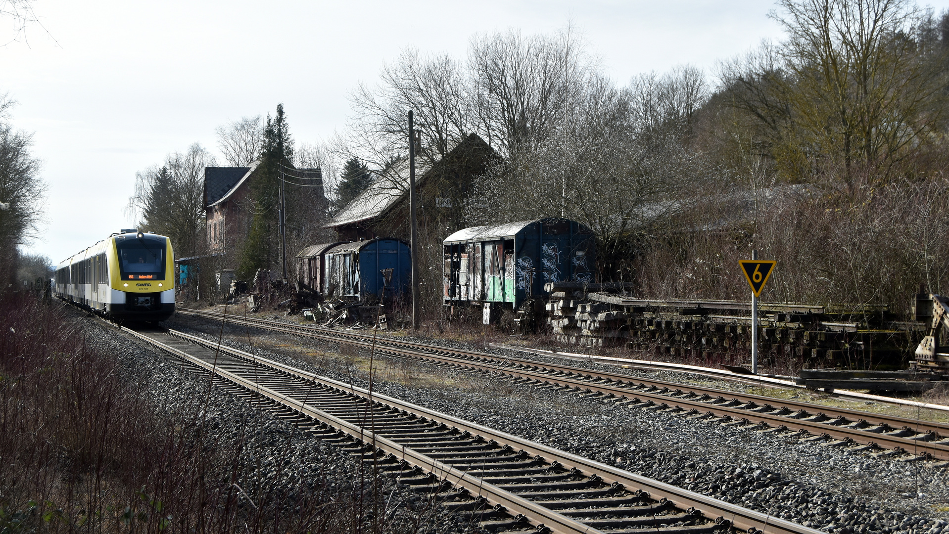 Brenzbahn am ehemaligen Bf Unterelchingen 15.2.2024