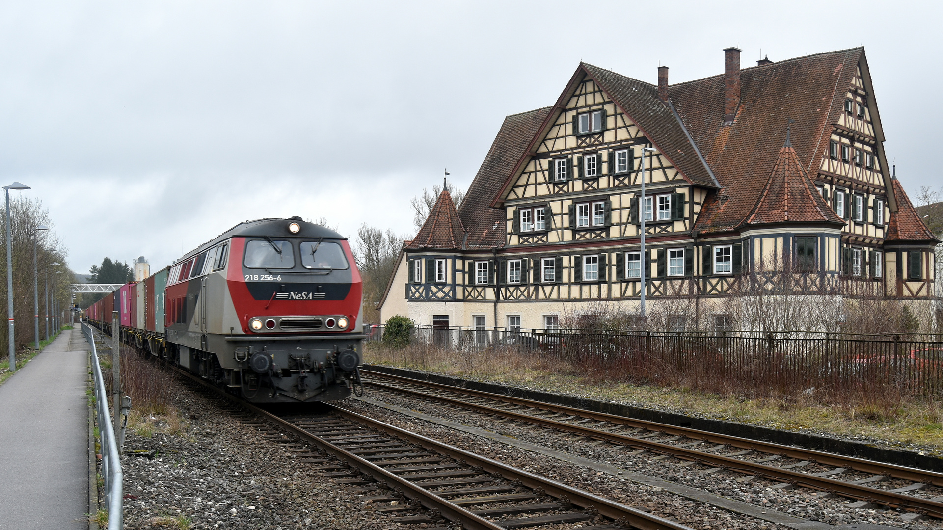 Brenzbahn mit Gz in Schnaitheim am Jagdschlößle 13.3.2024