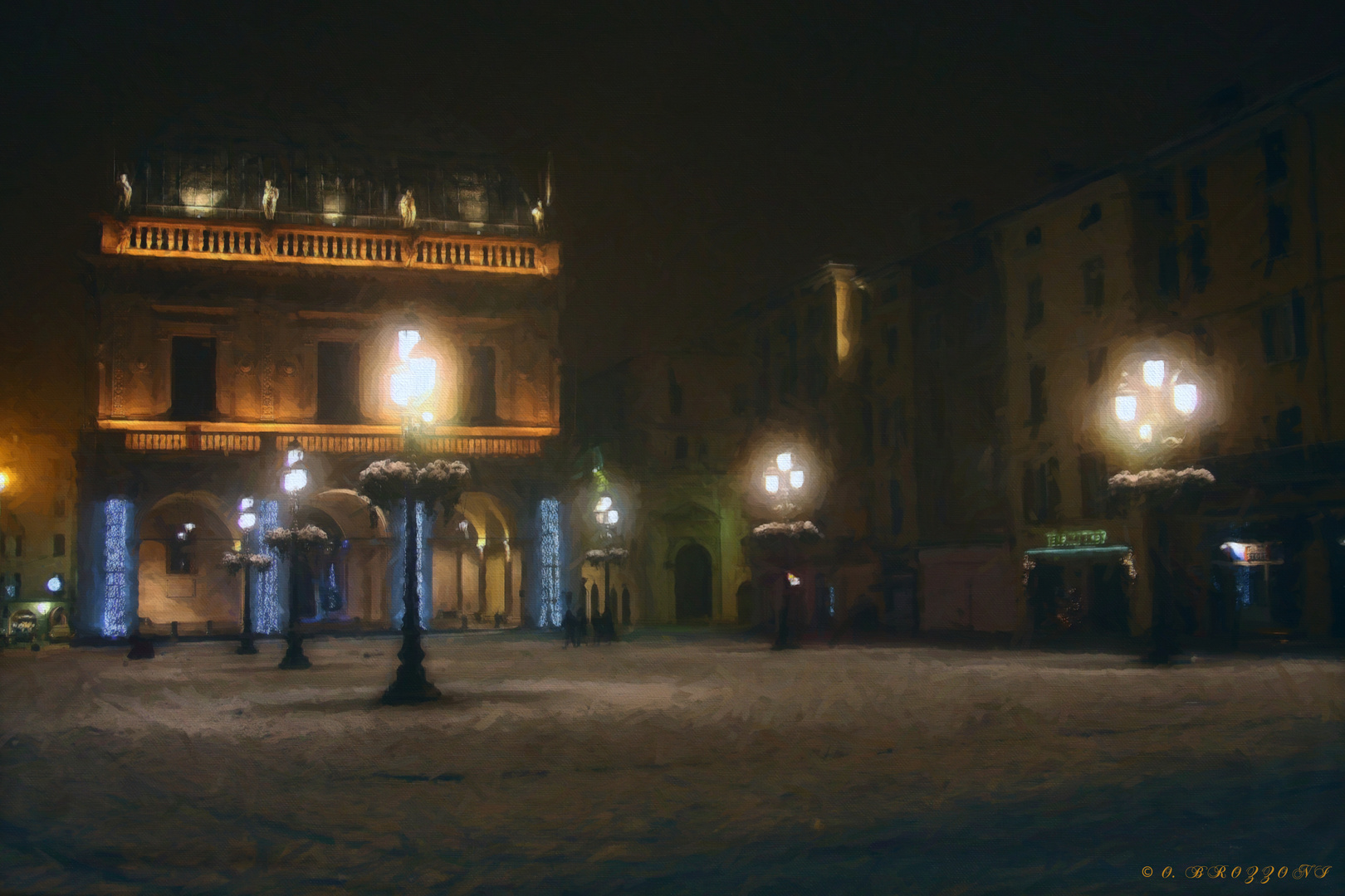 BRESCIA - PIAZZA LOGGIA CON LA NEVE