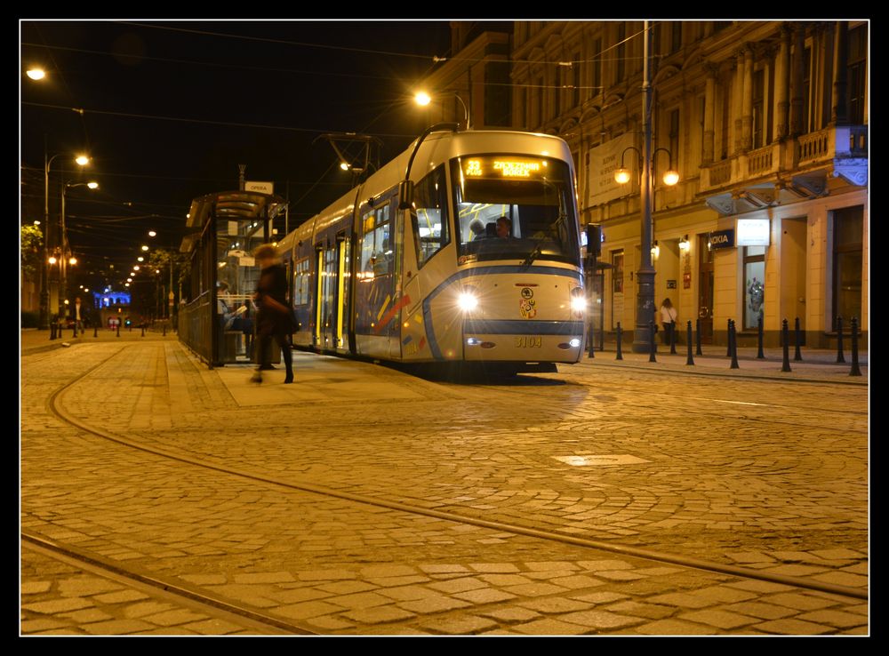 Breslau (Wroclaw) Abend am Theaterplatz