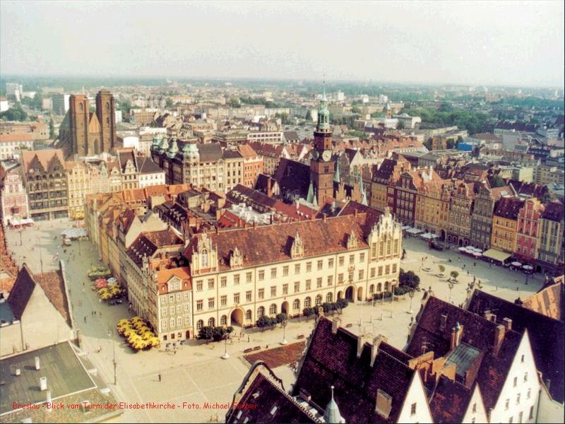 Breslau / Wroclaw (Schlesien) Ring  - Blick vom Turm der Elisabethkirche