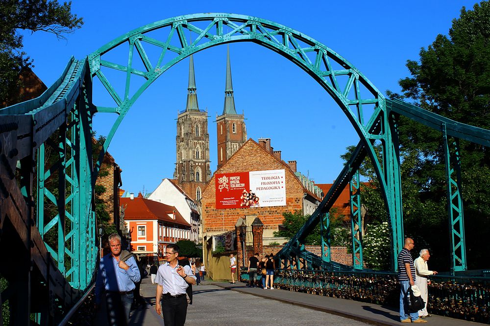 Breslauer Dom mit Oderbrücke