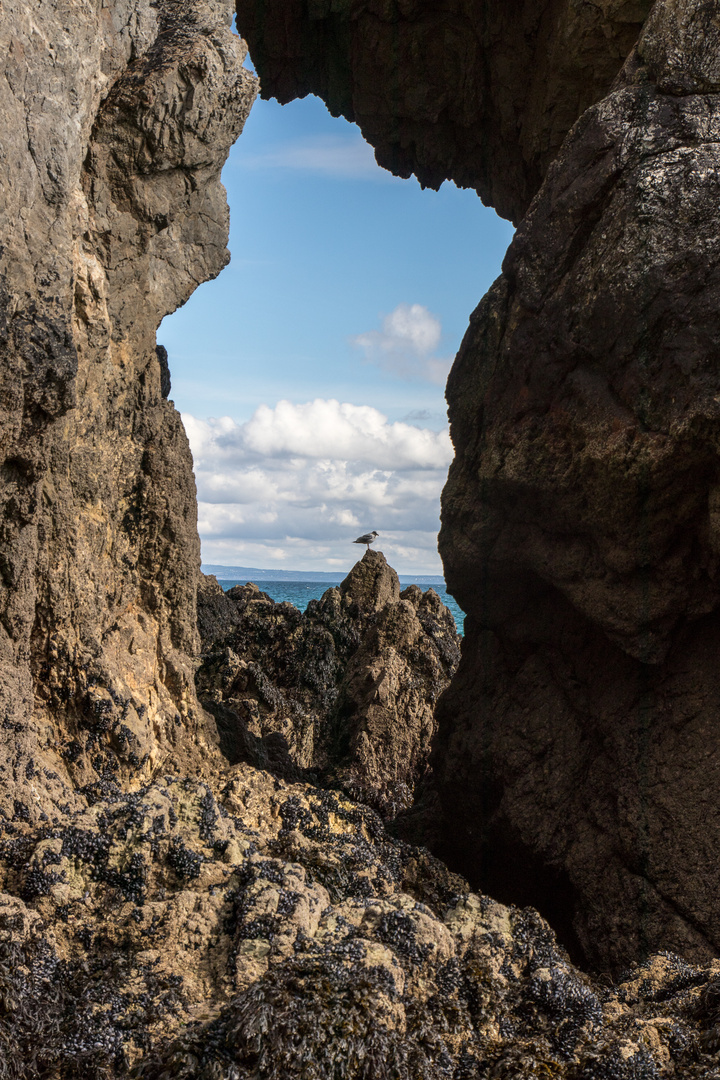 Bretagne - Blick durch die Grotte