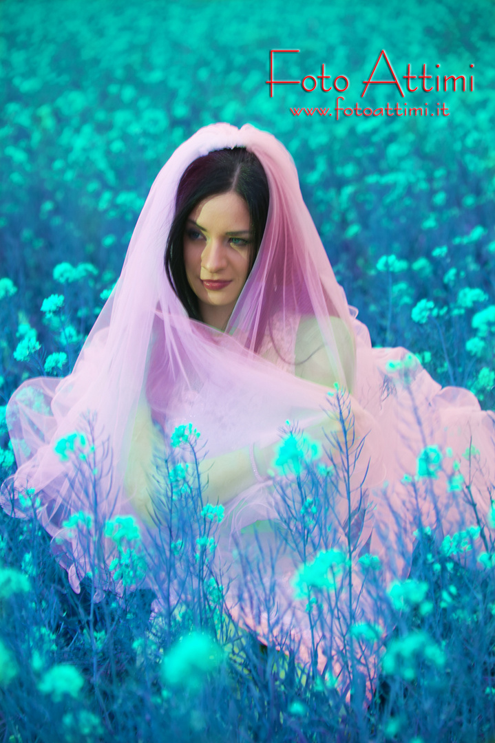 Bride among the flowers