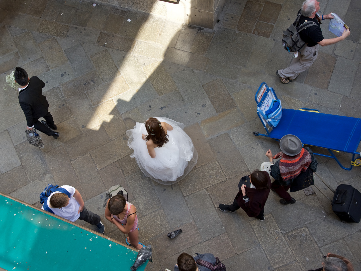 bride in the street