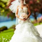 Bride on her way to outdoor ceremony