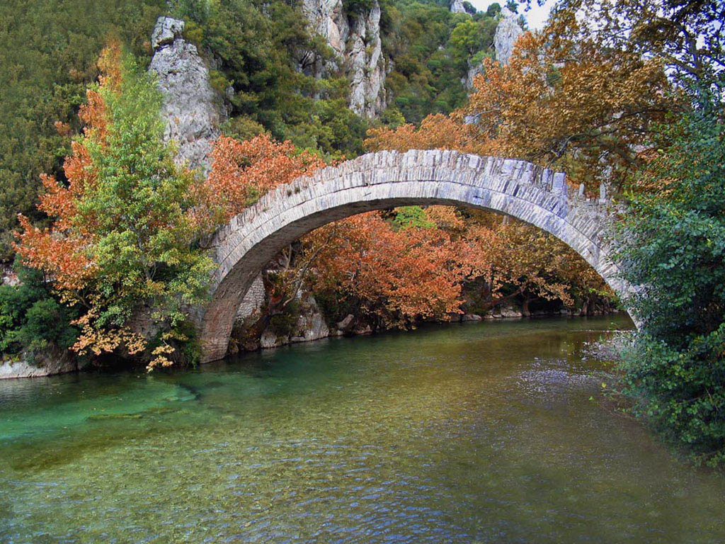 Bridge in Voidomatis River, Hepirus district, Greece