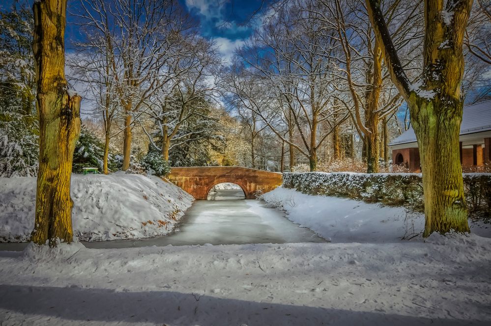 Bridge over frozen water