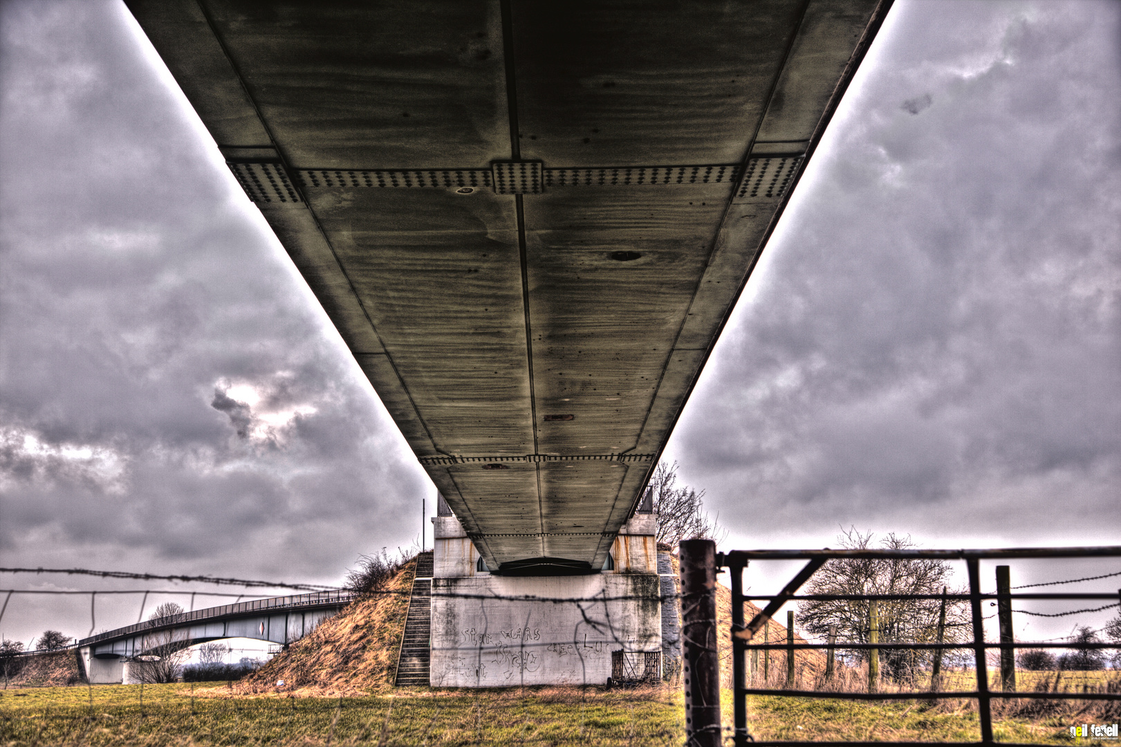 bridge over gras