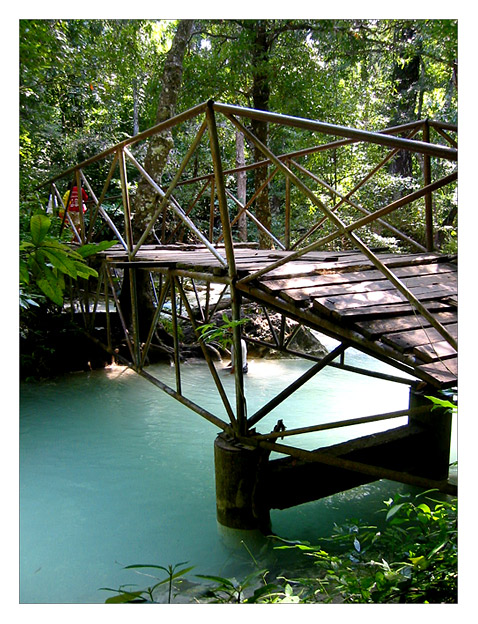 bridge over milky water